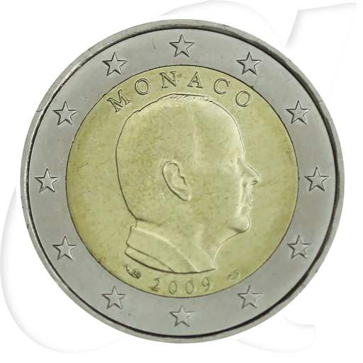 Monaco 2009 2 Euro Albert Umlauf Münze Kurs Münzen-Bildseite