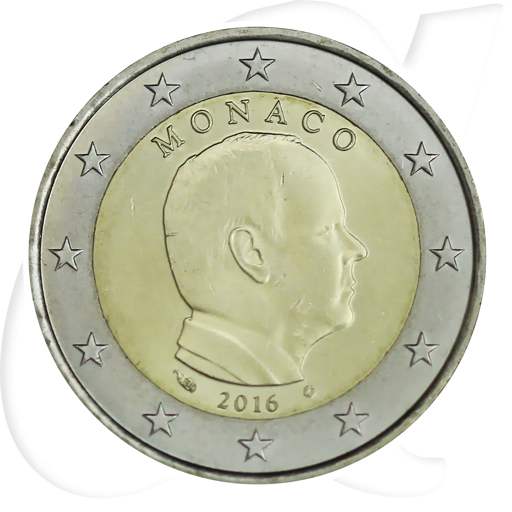 Monaco 2016 2 Euro Albert Umlauf Münze Kurs Münzen-Bildseite