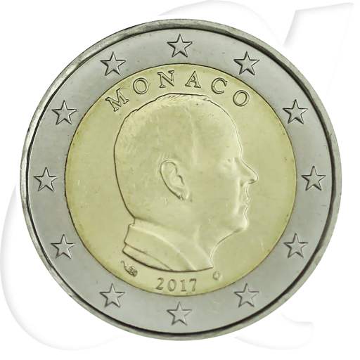 Monaco 2017 2 Euro Albert Umlauf Münze Kurs Münzen-Bildseite