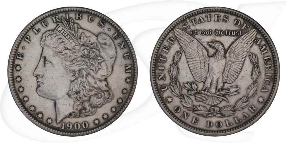morgan-dollar-usa-anlage-silber Münze Vorderseite und Rückseite zusammen