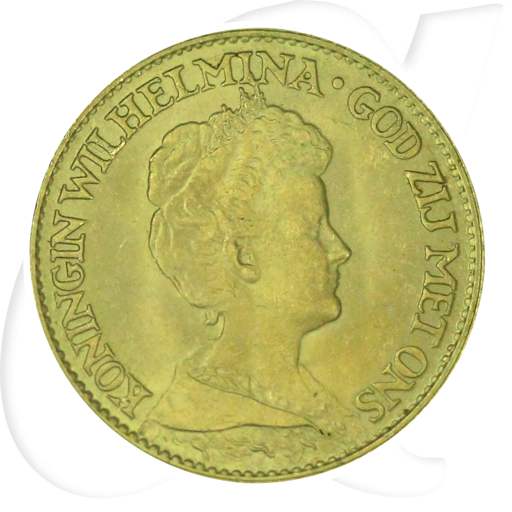Niederlande 10 Gulden 1917 Gold 6,05g fein vz-st Wilhelmina I.