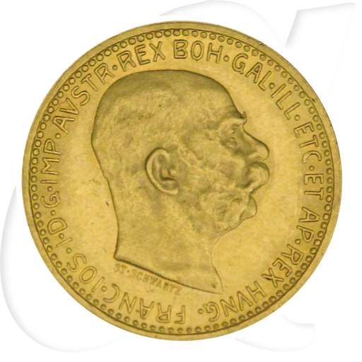 Österreich 10 Corona Gold (3,049 gr. fein) 1909 vz+ Franz Josef I. Münzen-Bildseite