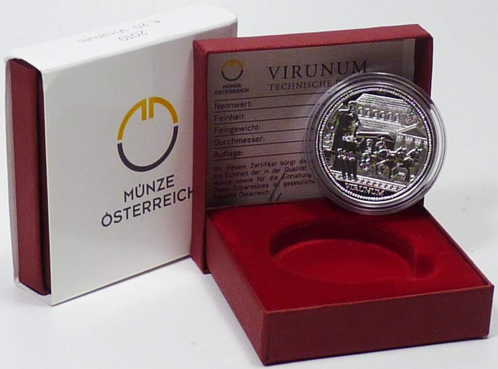 Österreich 2010 Virunum 20 Euro Silber PP OVP
