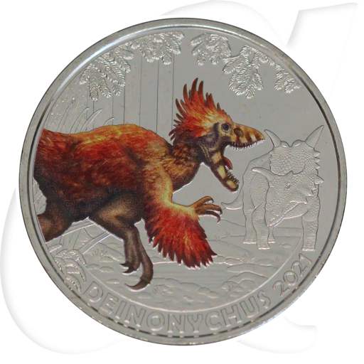 Österreich 2021 Deinonychus 3 Euro Münzen-Bildseite