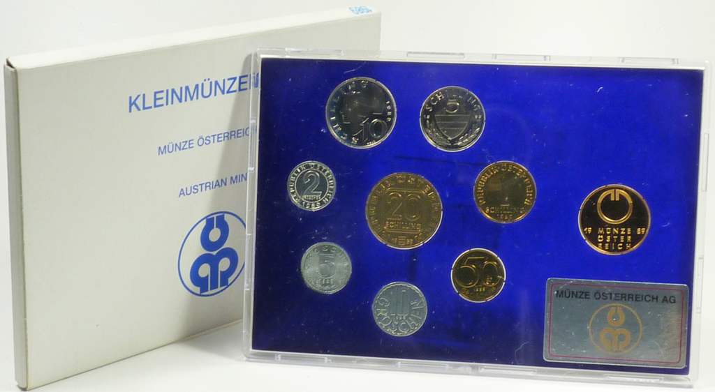 Österreich Kursmünzensatz 1989 PP Kleinmünzensatz OVP
