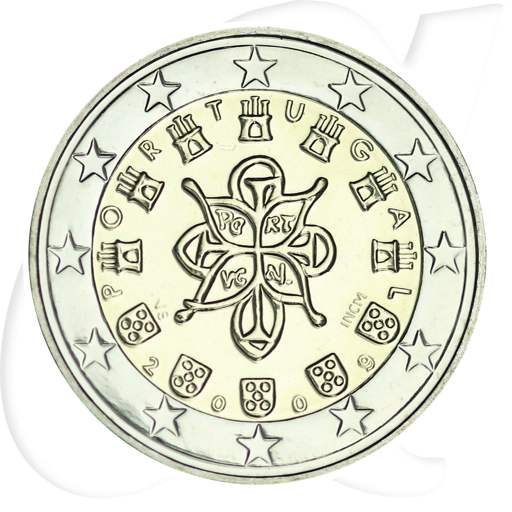Portugal 2 Euro 2009 stempelglanz Umlaufmünze königliches Siegel von 1144