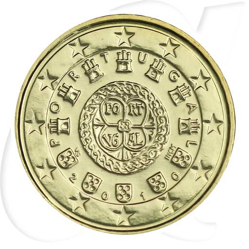Portugal 10 Cent 2010 stempelglanz Umlaufmünze königliches Siegel von 1142