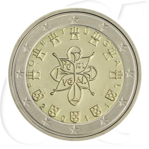 Portugal 2011 2 Euro Umlauf Münze Kurs Münzen-Bildseite