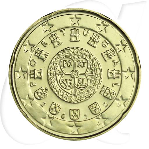 Portugal 20 Cent 2012 stempelglanz Umlaufmünze königliches Siegel von 1142