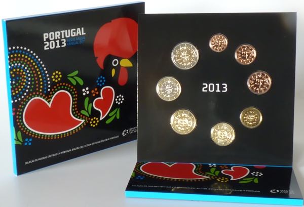 Portugal Kursmünzensatz 2013 st OVP Blister und Schuber