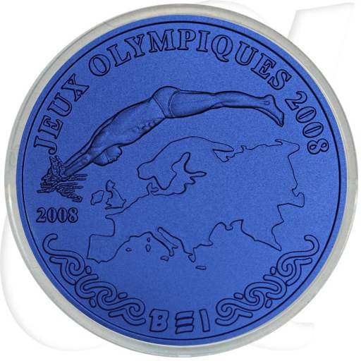 Ruanda 500 RWF 2008 BU OVP Niob blau Olympia Peking - Schwimmen