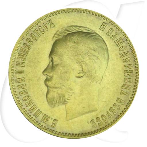Russland 10 Rubel Gold 1902 ss Zar Nikolaus II. Münzen-Bildseite