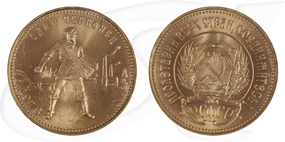 Russland 10 Rubel Gold 7,74gr fein 1976 st Tscherwonez