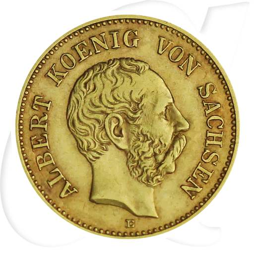 Sachsen Gold 5 Mark Albert 1877 Münzen-Bildseite