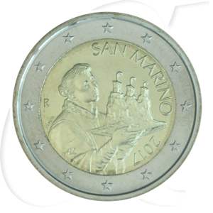 San Marino 2 Euro Kursmünze 2017 prägefrisch/vz-st Heiliger Marinus