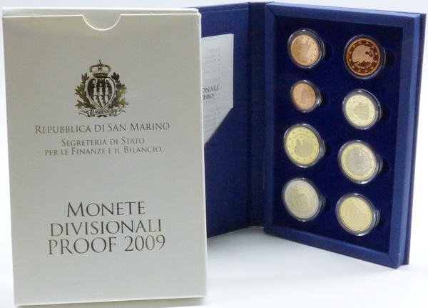 San Marino Kursmünzensatz 2009 PP OVP nominell 3,88 Euro