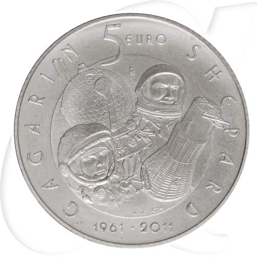 San Marino 5 Euro 2011 st Juri Gagarin - erster Mensch im Weltraum