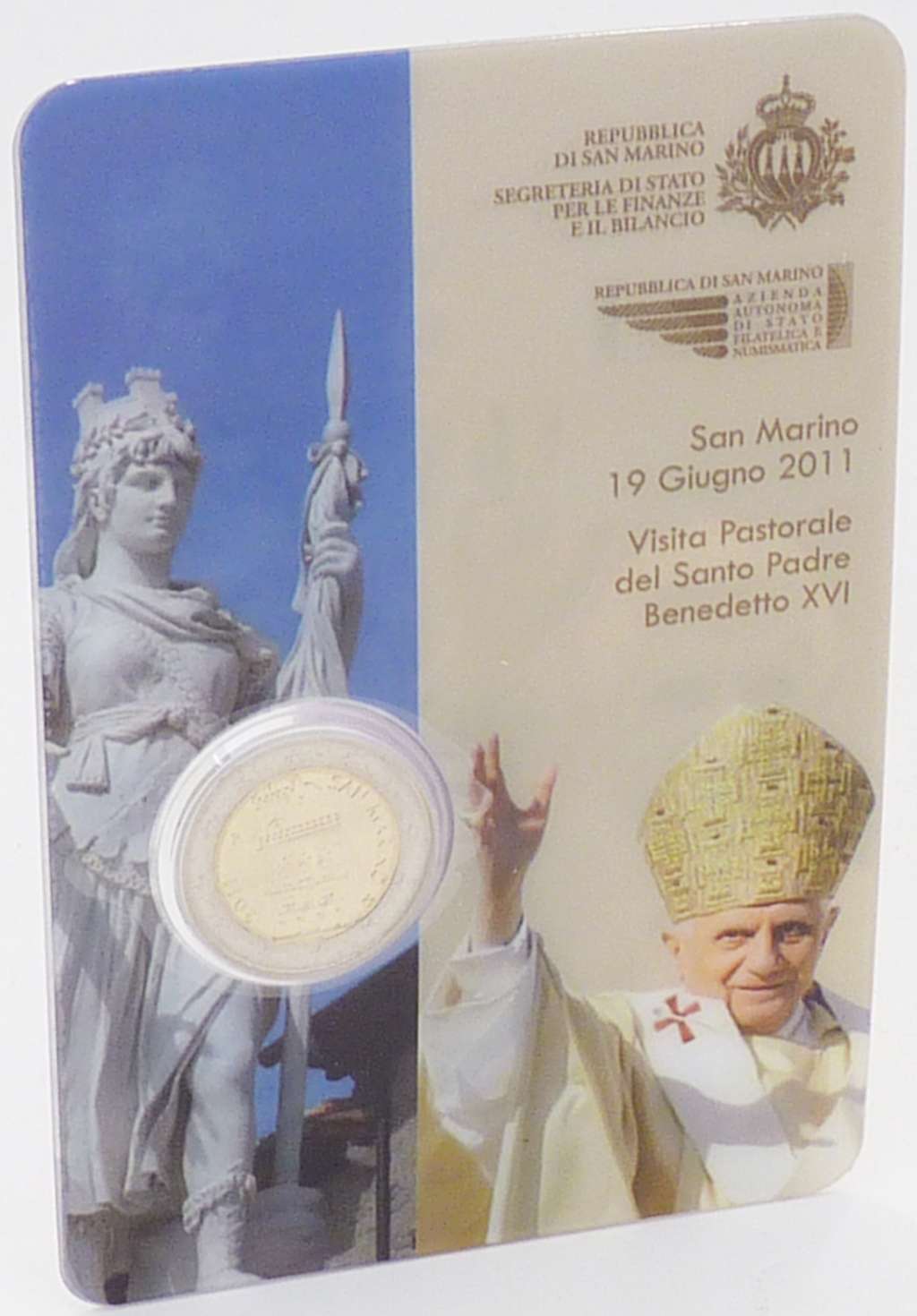 San Marino 2011 Papstbesuch 2 Euro OVP