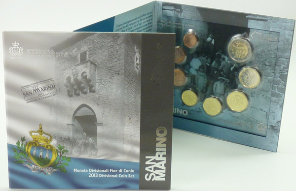 San Marino Kursmünzensatz st/OVP 2013 nominell 3,88 Euro