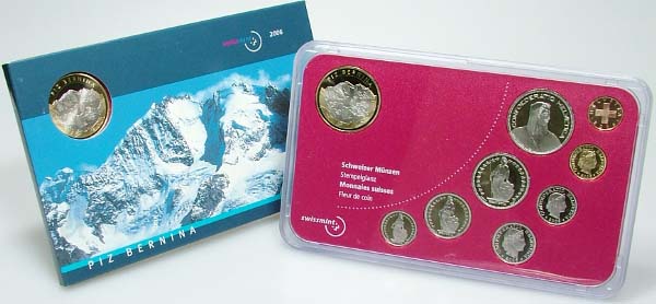 Schweiz Kursmünzensatz 2006 st OVP Piz Bernina