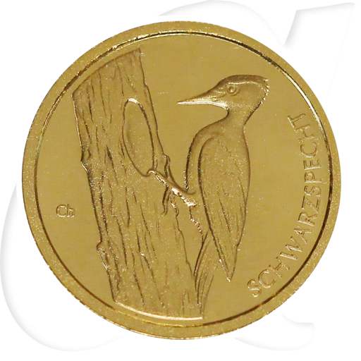 Schwarzspecht 2021 Gold Deutschland 20 Euro Münzen-Bildseite