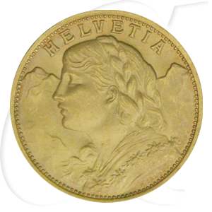 Schweiz 20 Franken Gold 5,81g fein Vreneli 1927 vz-st