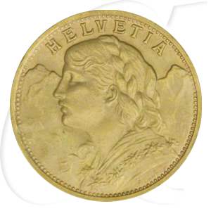 Schweiz 20 Franken Gold 5,81g fein Vreneli 1947 vz-st
