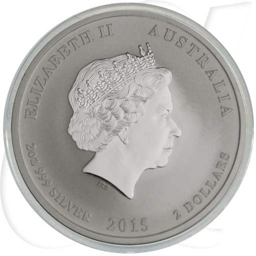 Silber Lunar Ziege 2015 2 Dollar Australien Münzen-Wertseite
