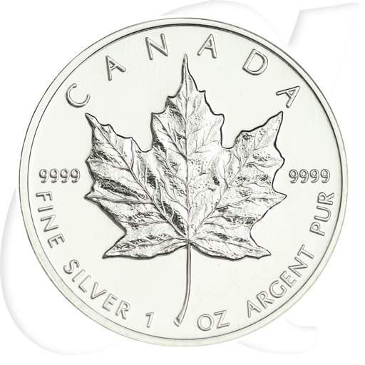 Silber Maple Leaf Silbermünze Kanada 5 Dollars Münzen-Bildseite