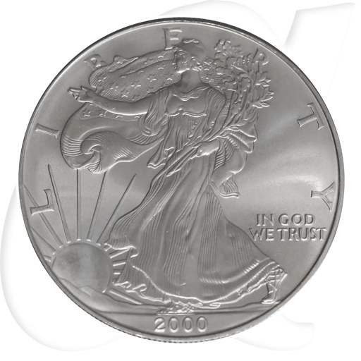 Silver Eagle 2000 USA Walking Liberty Münzen-Bildseite