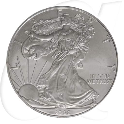 Silver Eagle 2008 USA Walking Liberty Münzen-Bildseite