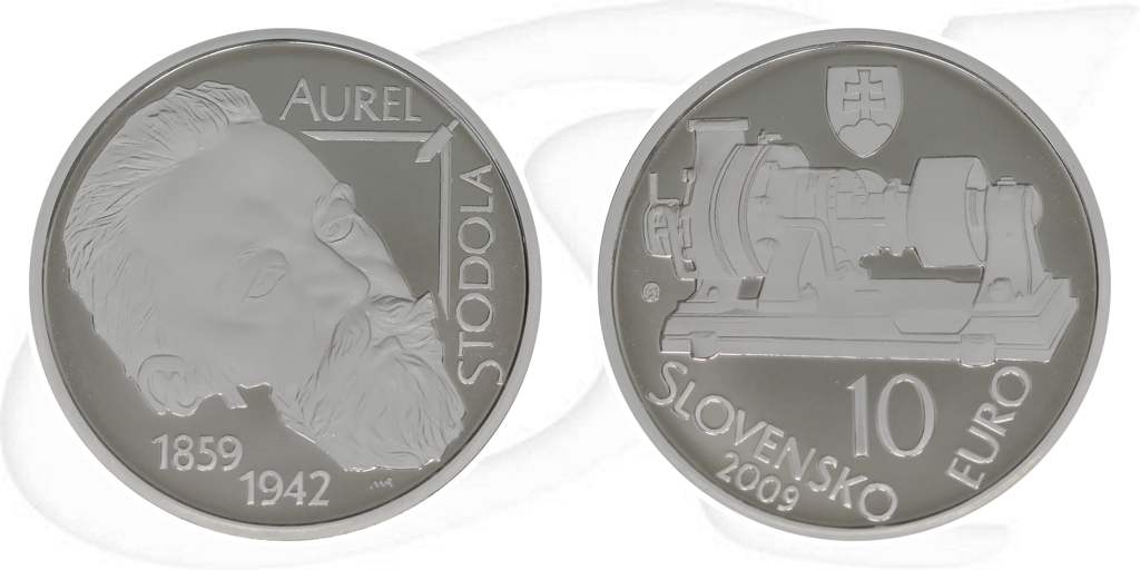 Slowakei 2009 Stodola 10 Euro PP Münze Vorderseite und Rückseite zusammen