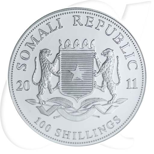 Somalia Elefant 2011 Münzen-Wertseite