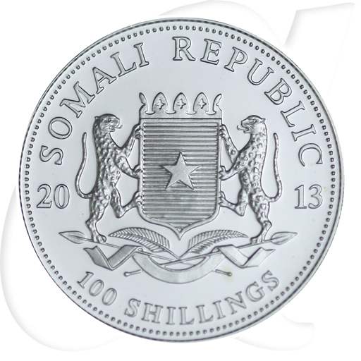 Somalia Elefant 2013 Münzen-Wertseite