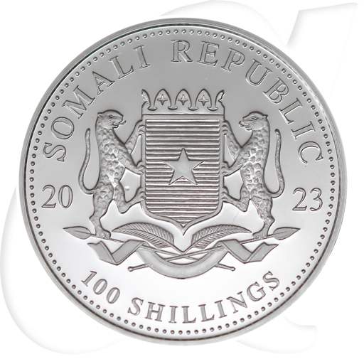 somalia elefant 2023 Münzen-Wertseite