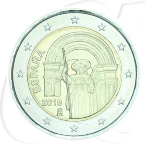 Spanien 2x 2 Euro 2018 Santiago de Compostela / Geburtstag Felipe st