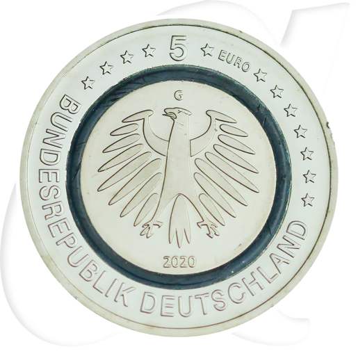 Subpolare Zone 2020 türkis Deutschland 5 Euro Münzen-Wertseite