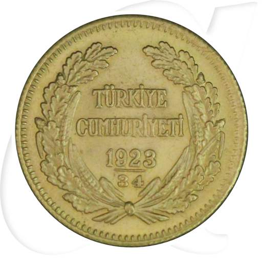 Türkei 100 Kurush Gold 6,617 fein 1923-34 Mustafa Kemal Atatürk vz-st