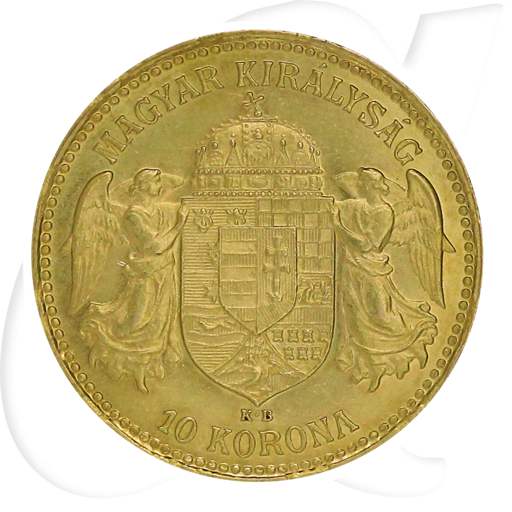 Ungarn 10 Korona Gold (3,049 gr. fein) 1909 vz Franz Josef I. Münzen-Wertseite