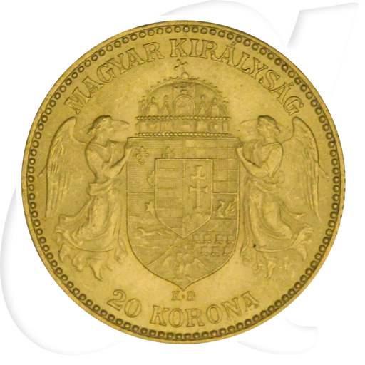 Ungarn 20 Korona Gold (6,098 gr. fein) 1894 vz Franz Josef I. Münzen-Wertseite
