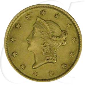 USA 1 Dollar 1853 ss Gold 1,50g fein Liberty Head