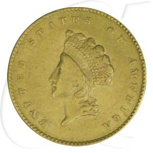 USA 1 Dollar 1855 ss Gold 1,50g fein Indianerprinzessin
