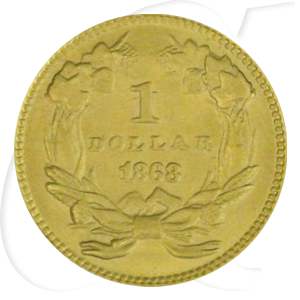 USA 1 Dollar 1868 ss Gold 1,50g fein Indianerprinzessin