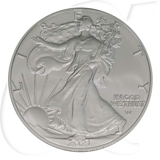 USA 2021 Silver Eagle Walking Liberty Münzen-Bildseite