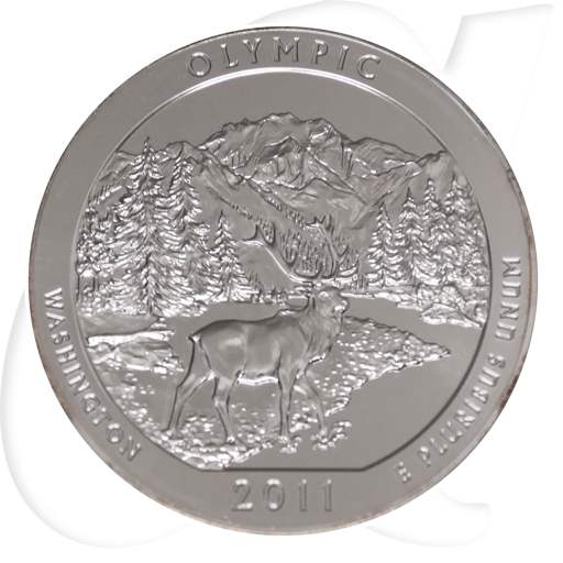 USA Quarter Dollar 2011 st 5 oz Silber Washington - Olympic National Park