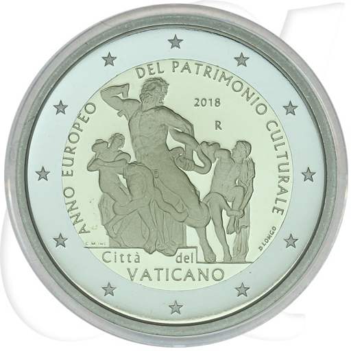 Vatikan 2 Euro 2018 Europäisches Jahr des Kulturerbes PP OVP Münzen-Bildseite