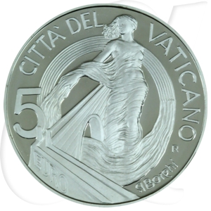 5 Euro Münze Vatikan 2002 Frieden Brüderlichkeit OVP Wertseite