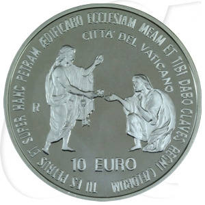 10 Euro Münze Vatikan 2003 Pontifikatsjahr OVP Wertseite