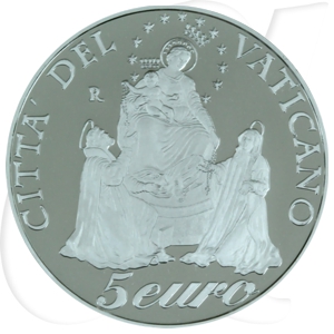 5 Euro Münze Vatikan 2003 Rosenkranzjahr OVP Wertseite