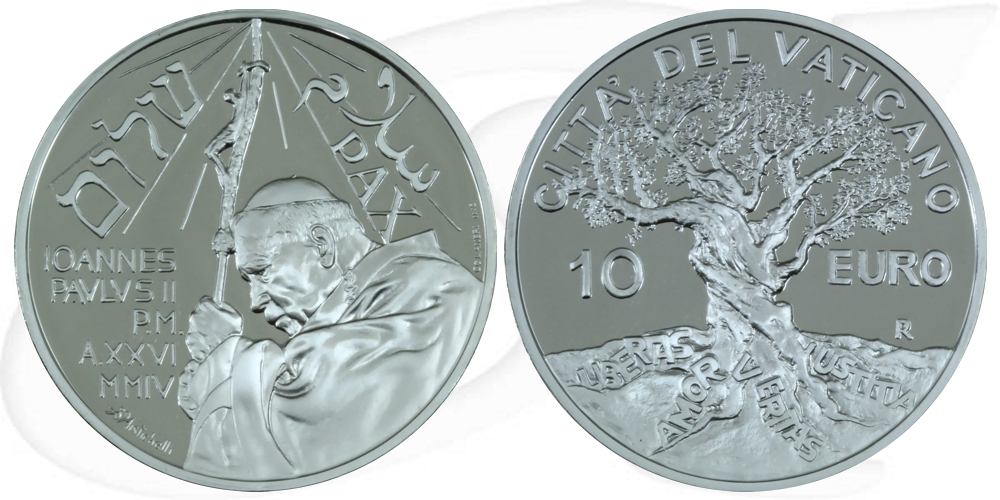 Vatikan 10 Euro Silber 2004 PP OVP Weltfriedenstag 1. Januar 2004